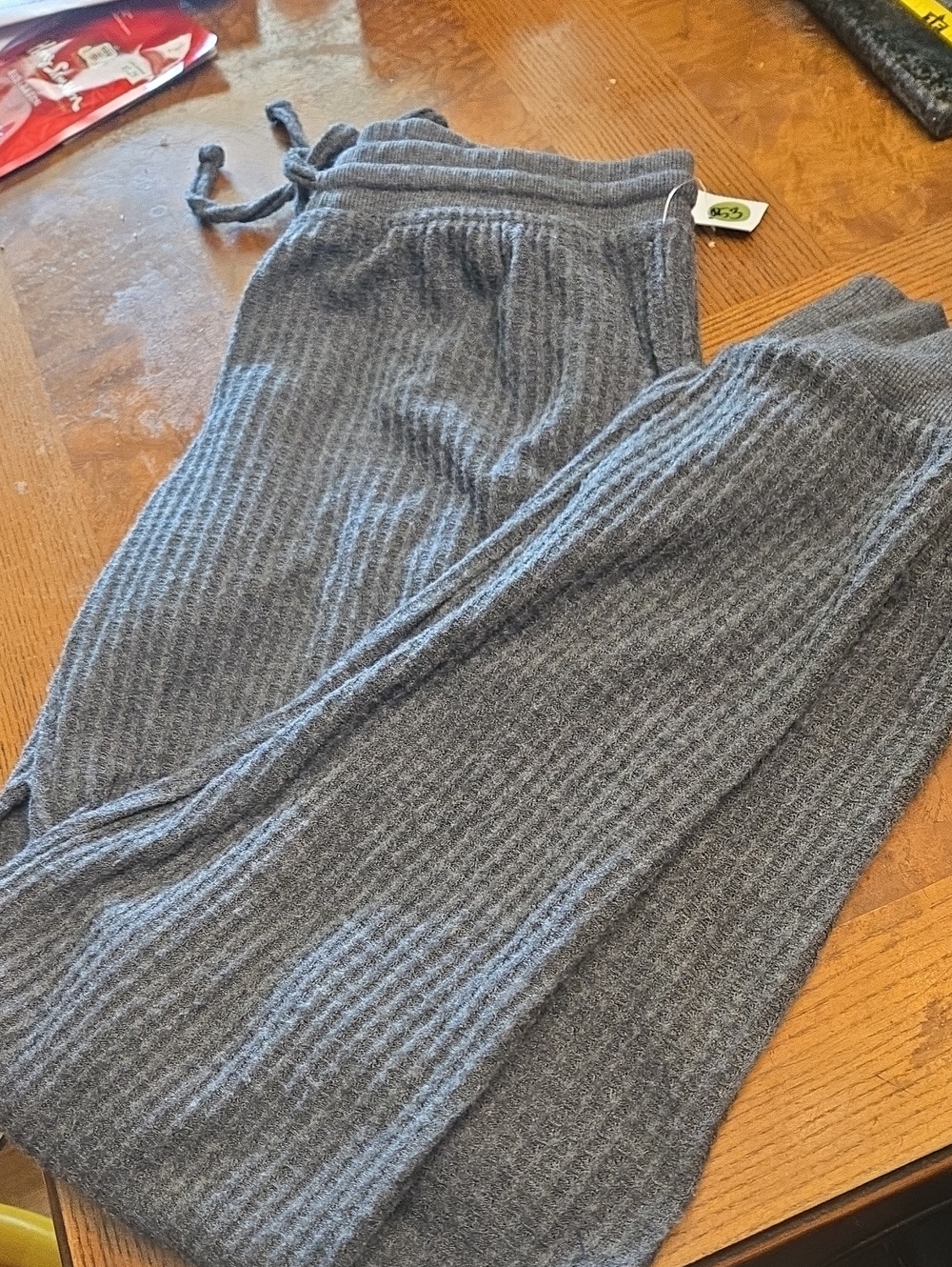 Alfani Gray Ribbed Knit Joggers  NWT
